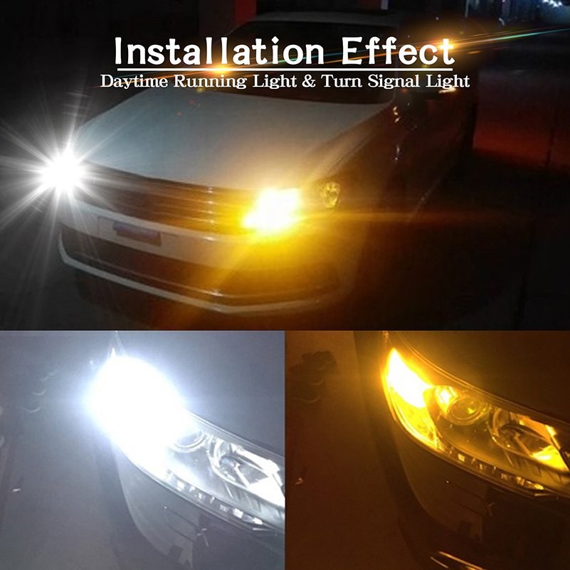 4X 3157 3457 4157NA LED Switchback White Yellow amber Turn Signal Light 16K EA
