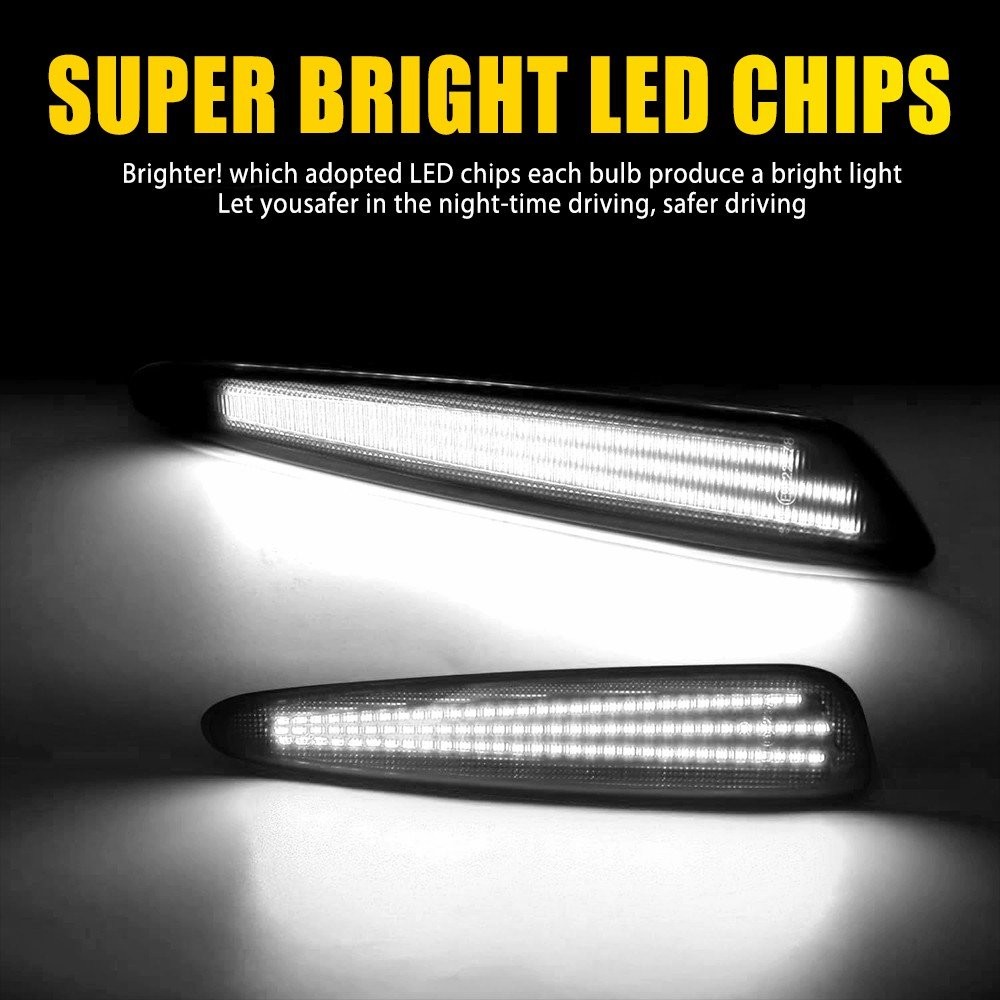 3-Row F&R Side LED Lights Marker White 2005-2013 Set Fit Corvette Chevrolet C6