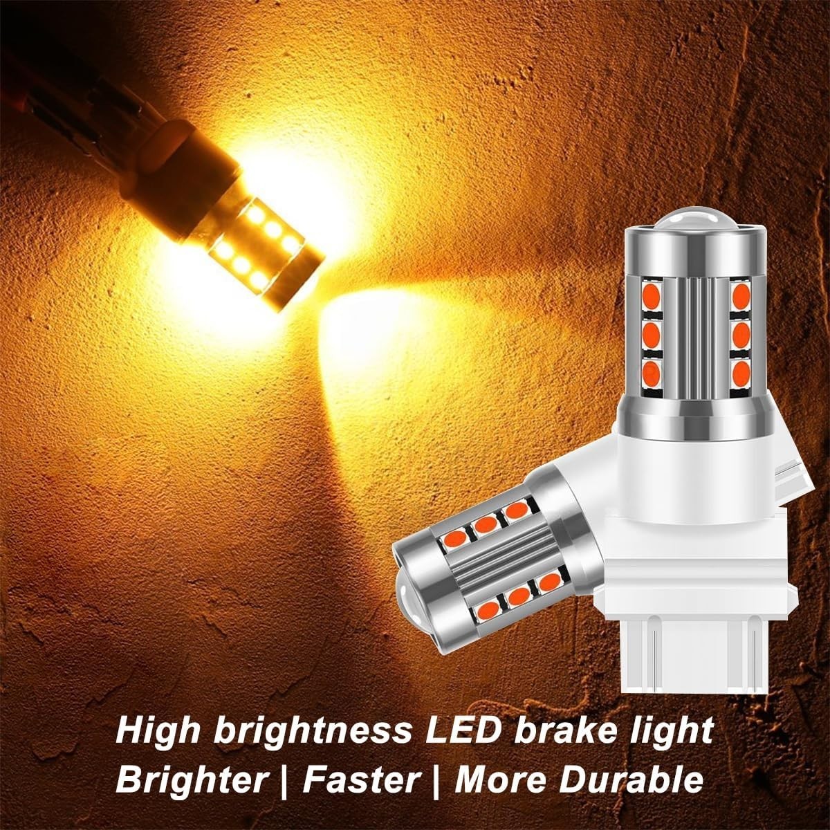 Durable Aviation Aluminum LED Turn Signal Bulbs – 2PCS, 5W Yellow for All Cars