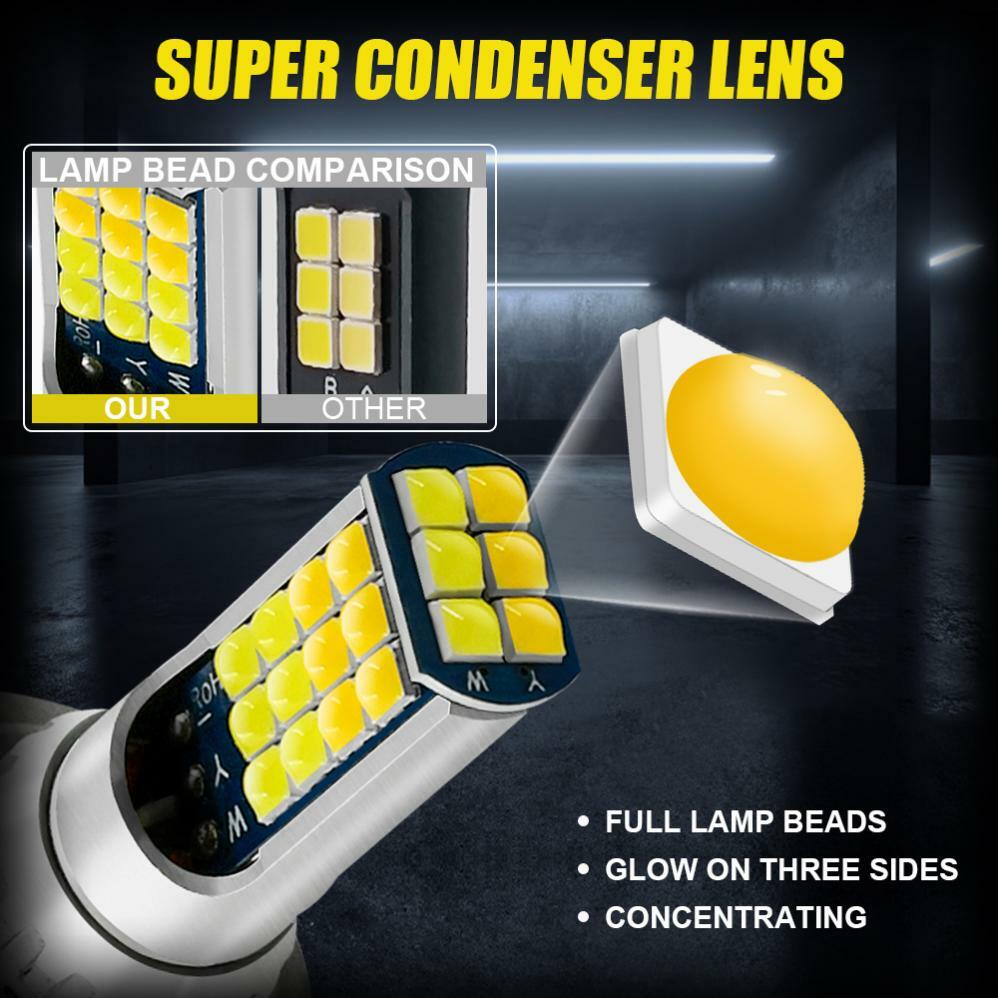 2pcs H4 100W Dual Color LED Fog Light Bulbs 6000K White/3000K Yellow DRL Lamp