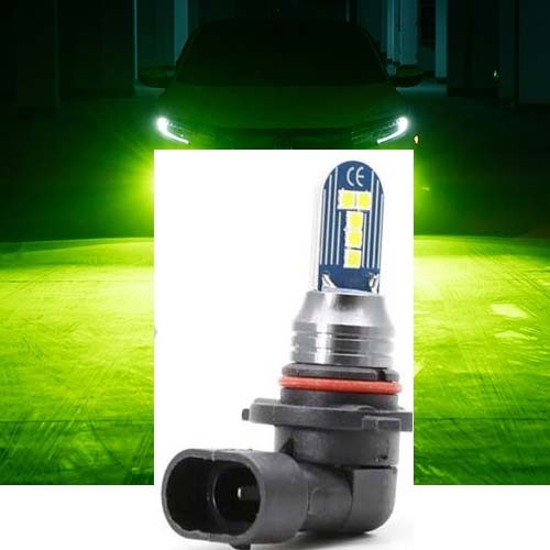 2X 9006 15Watt 1000lm Beautiful Lemon Green LED High/Low Beam Headlight 12-24V