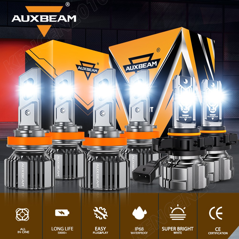 6x AUXBEAM LED Headlight High Low Beam Fog Light Combo For Pontiac G8 2008 2009
