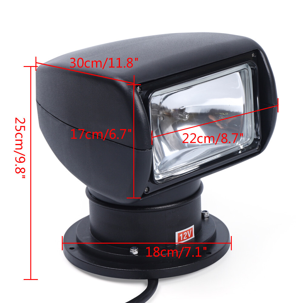 360° Marine Boat Spotlight Searchlight Truck Car Spot Light Remote Control 100W