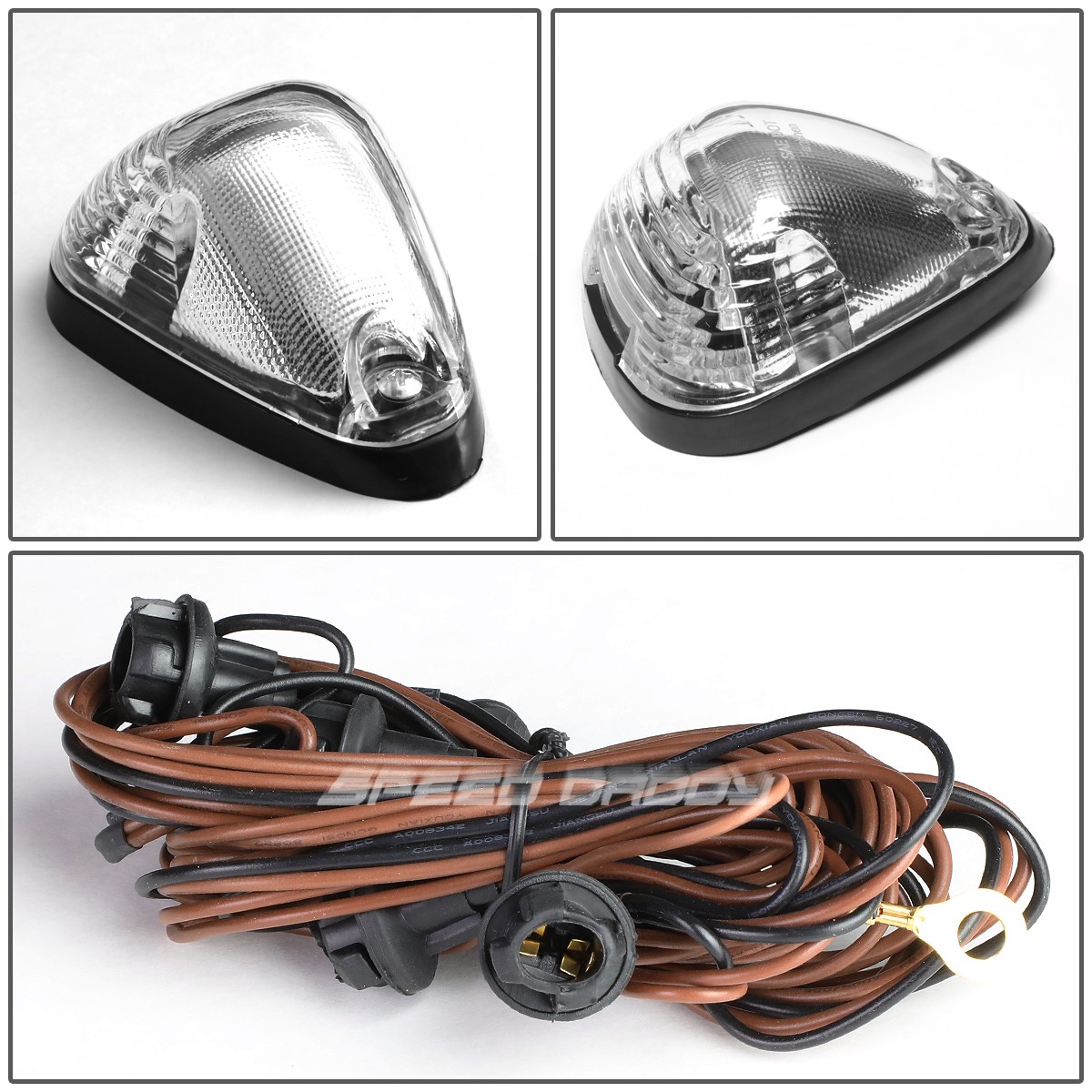 FOR 99-16 FORD SUPERDUTY 5PCS CHROME WHITE LED CAB ROOF RUNNING LIGHT+HARNESS