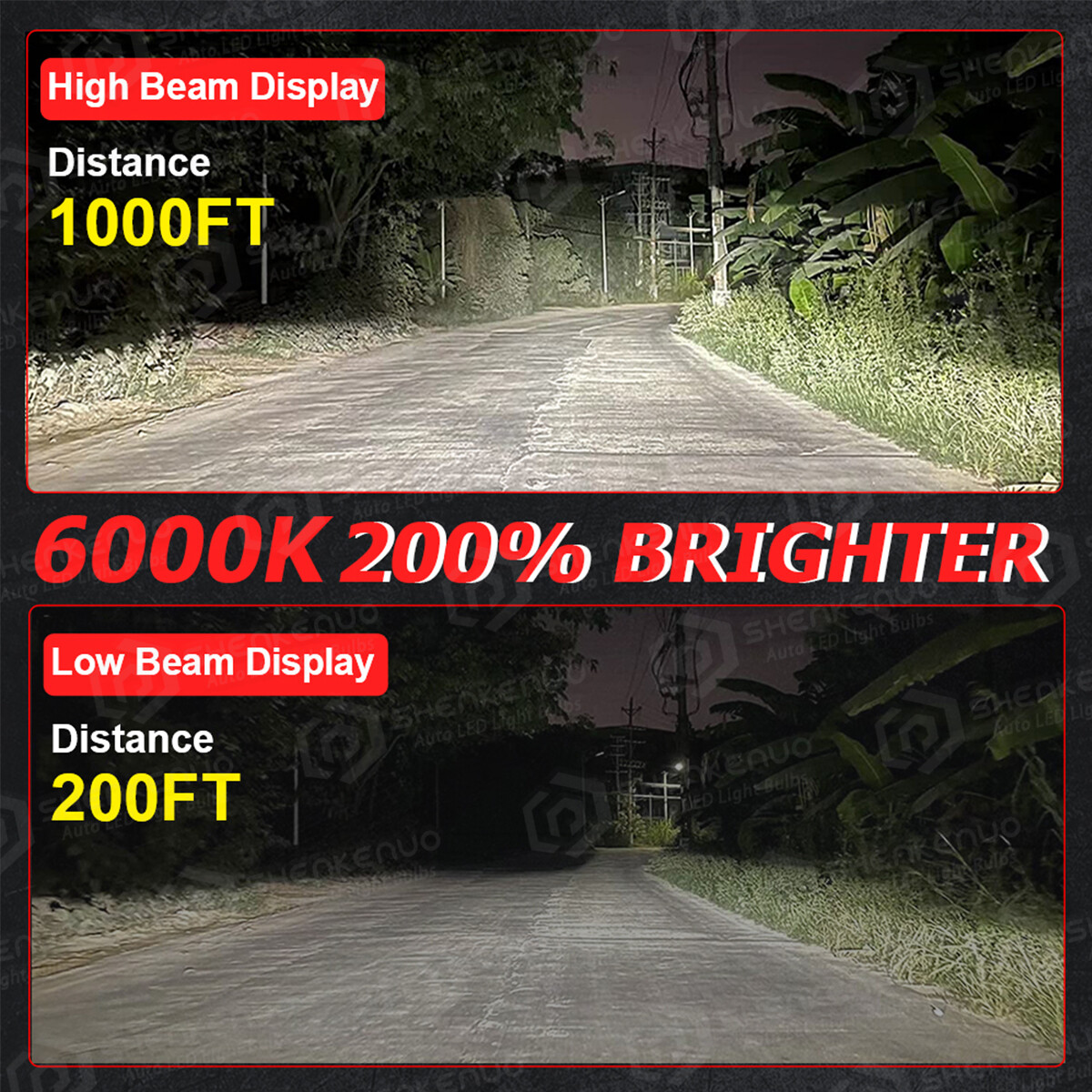 9005+9006 Front LED Headlights Kit Bulbs HIGH LOW Beam White 3570 CSP Chip