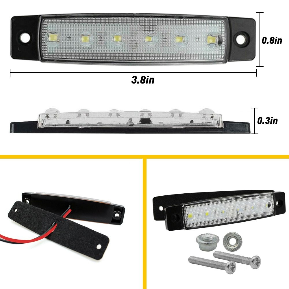 2Set White Rock LED Light pods 10 for Lights 12V Off Road Car Truck ATV Underbod