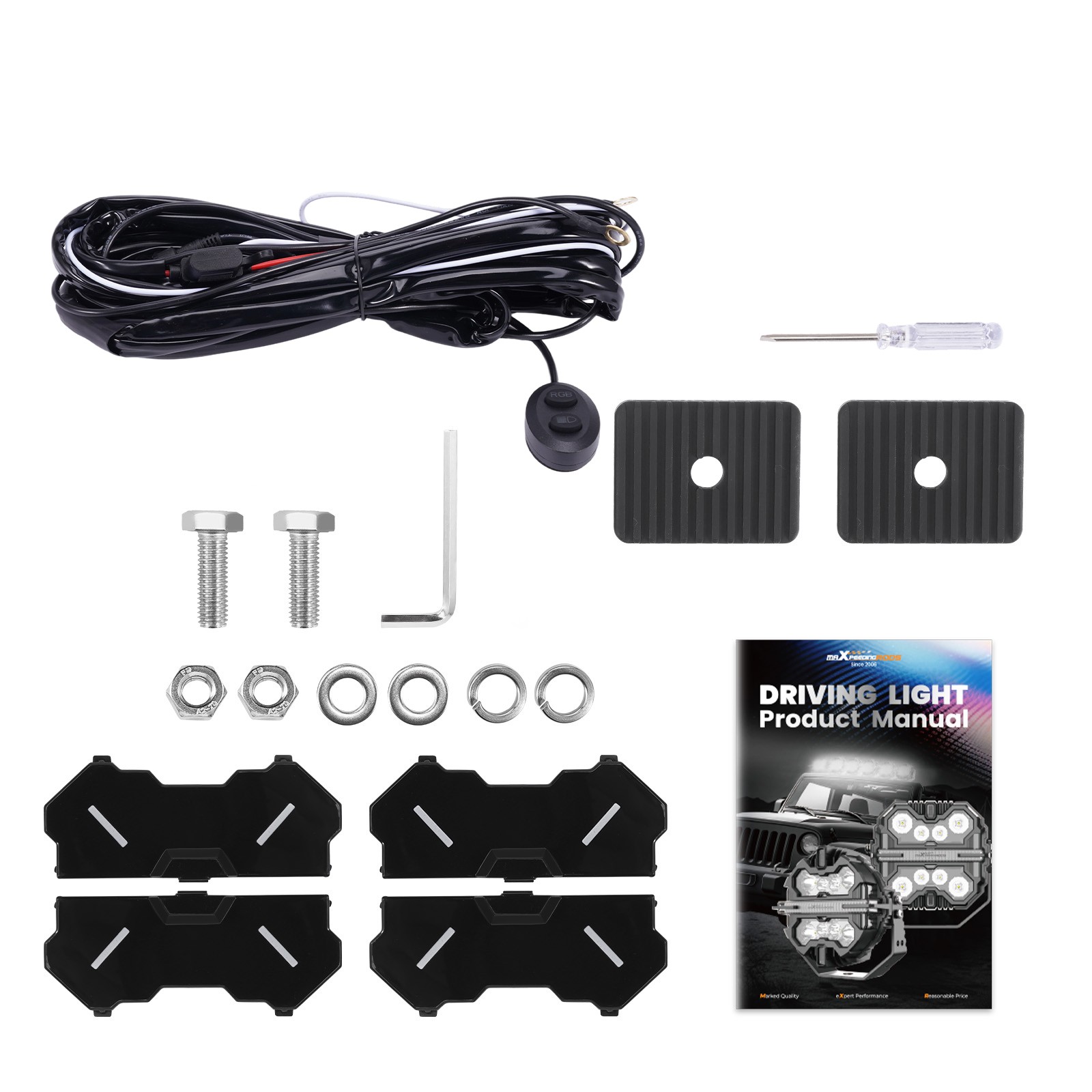 7inch 332W LED Driving Light Spot Beam RGB DRL For ATV 4X4 Off Road White 6000K