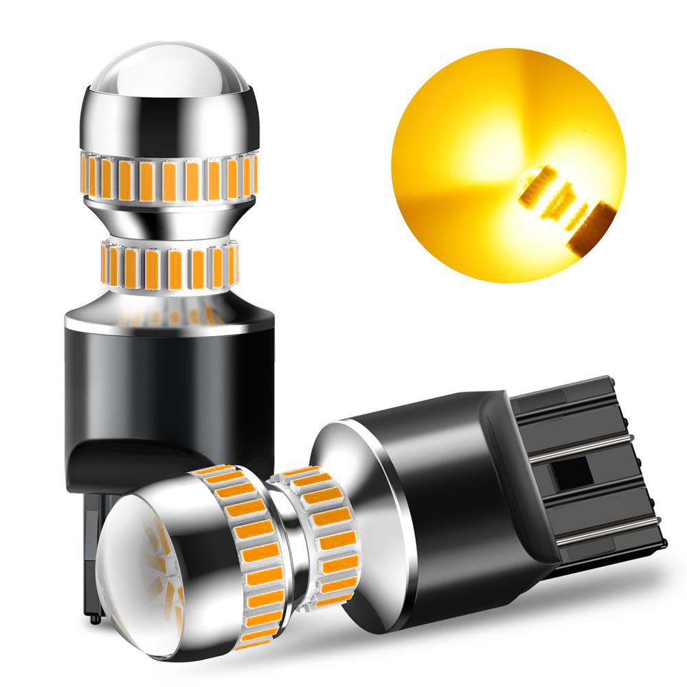 2/4/6X 7443 7440 LED Amber Turn Signal Parking DRL Light Bulbs CANBUS Error Free