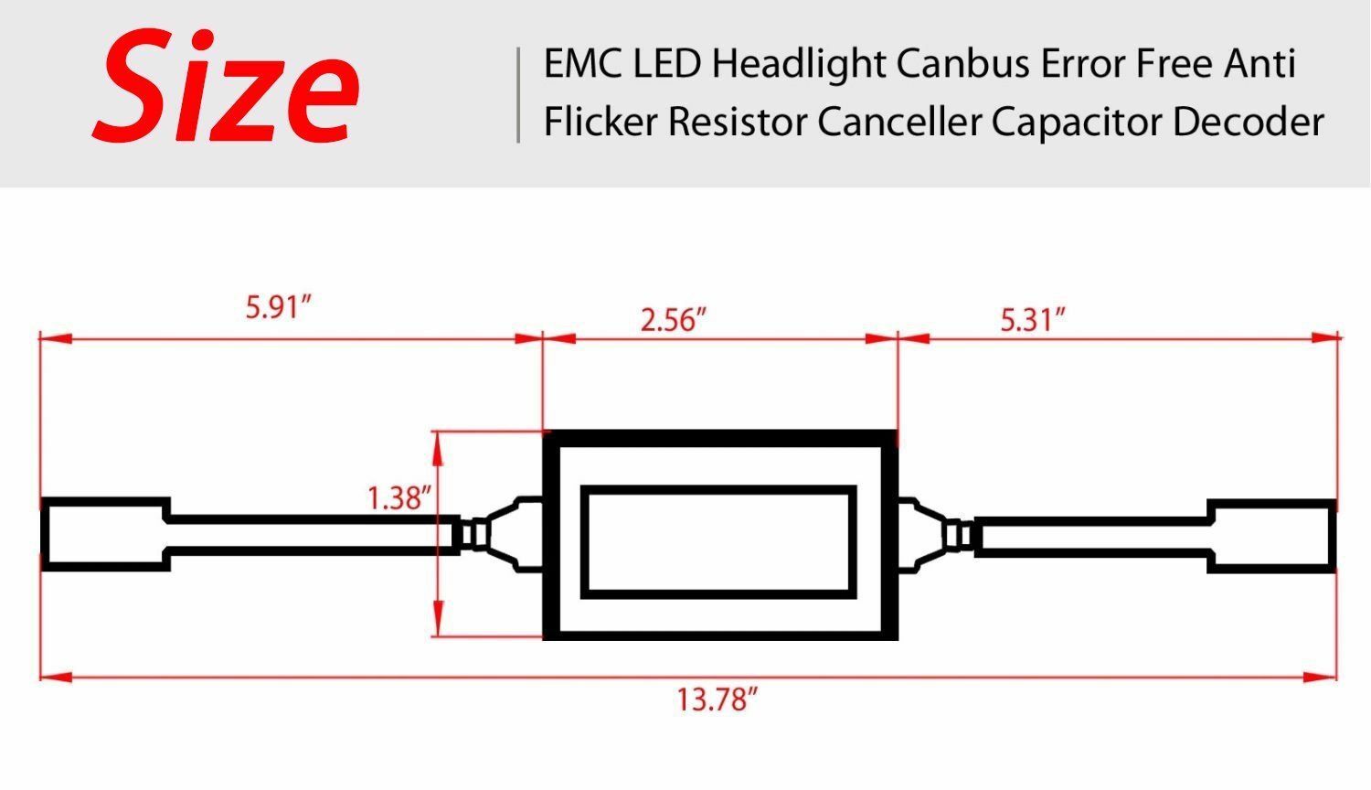 2pcs H4 LED Headlight Canbus Error Free Anti Flicker Resistor Canceller Decoder