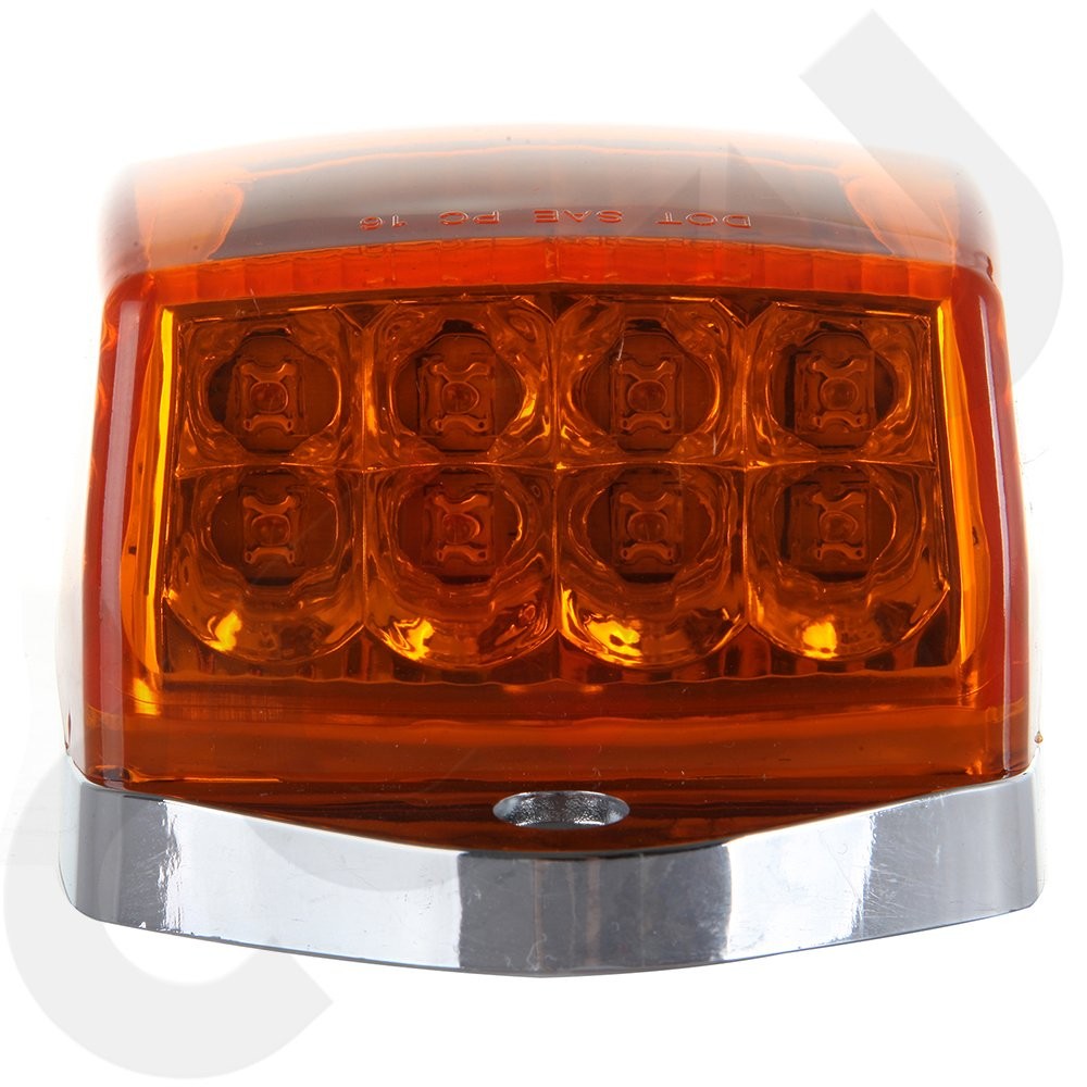 5x 17 LED Amber Chrome Cab Marker Roof Lights for Peterbilt 379 Kenworth Truck