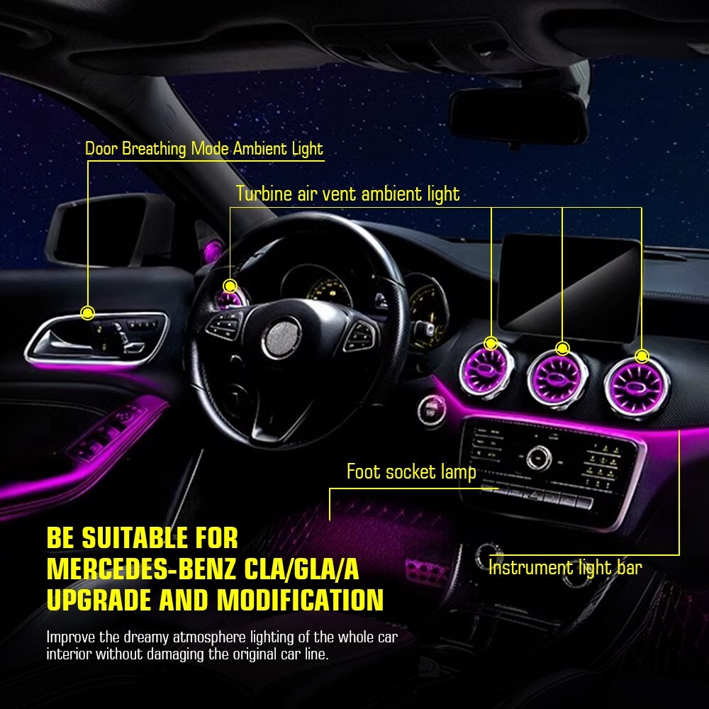 LED Air Vent Ambient Light For Mercedes Benz W117 CLA180 CLA200 CLA250 CLA45 5pc