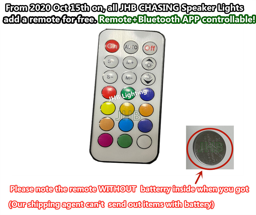 JHB 6.5″ x2PCS SET Remote Bluetooth CHASING Flow LEDs Audio Speaker Rings Lights