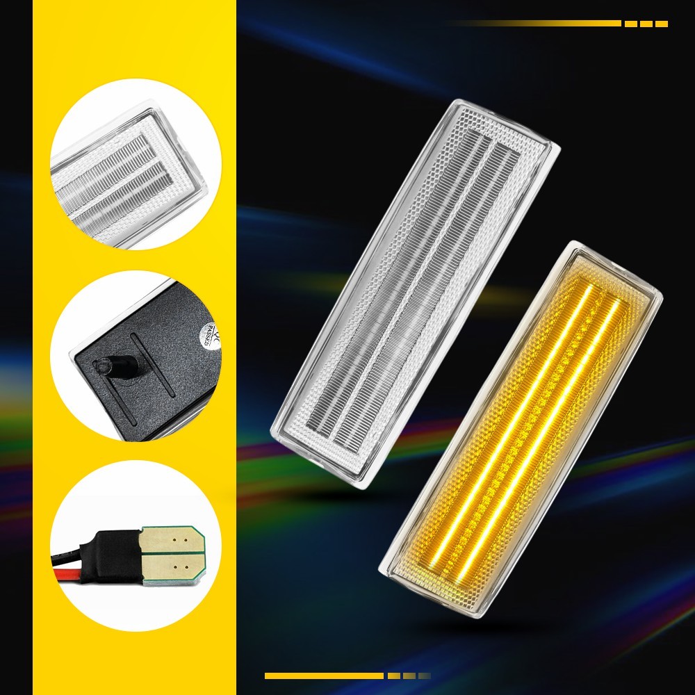 2x CLEAR Side Marker Lights LED For Chevy Olds S10 Pickup S15 Jimmy Amber EOT