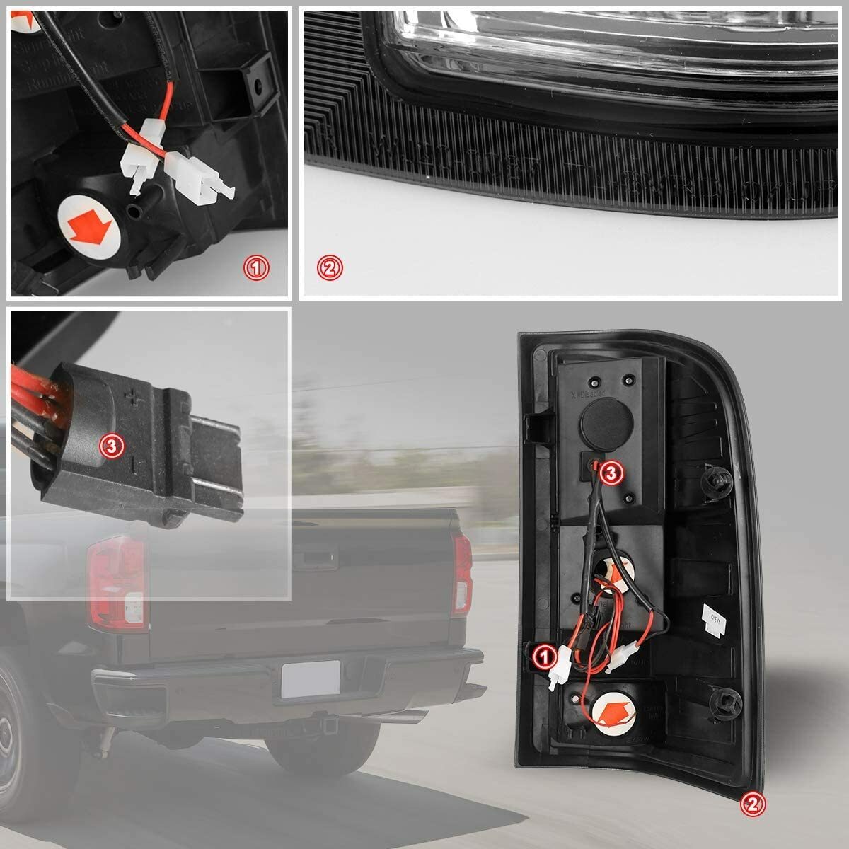 For 2007-2014 Chevy Silverado 1500 2500 LED Tail Lights Black Smoke Rear Lamps