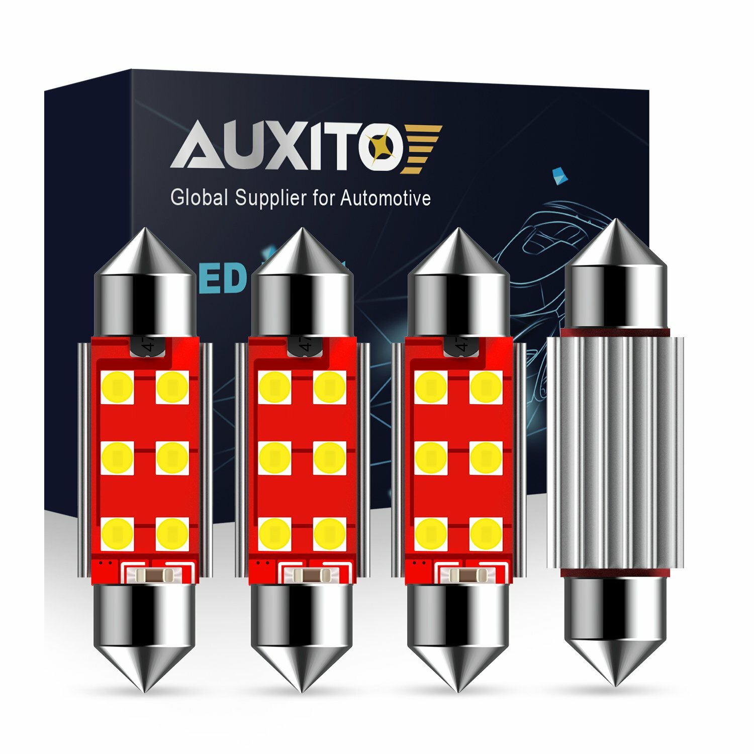 4x Super Bright CANBUS 578 6411 211-2 42MM LED Dome Light Bulb 6000K Clear White
