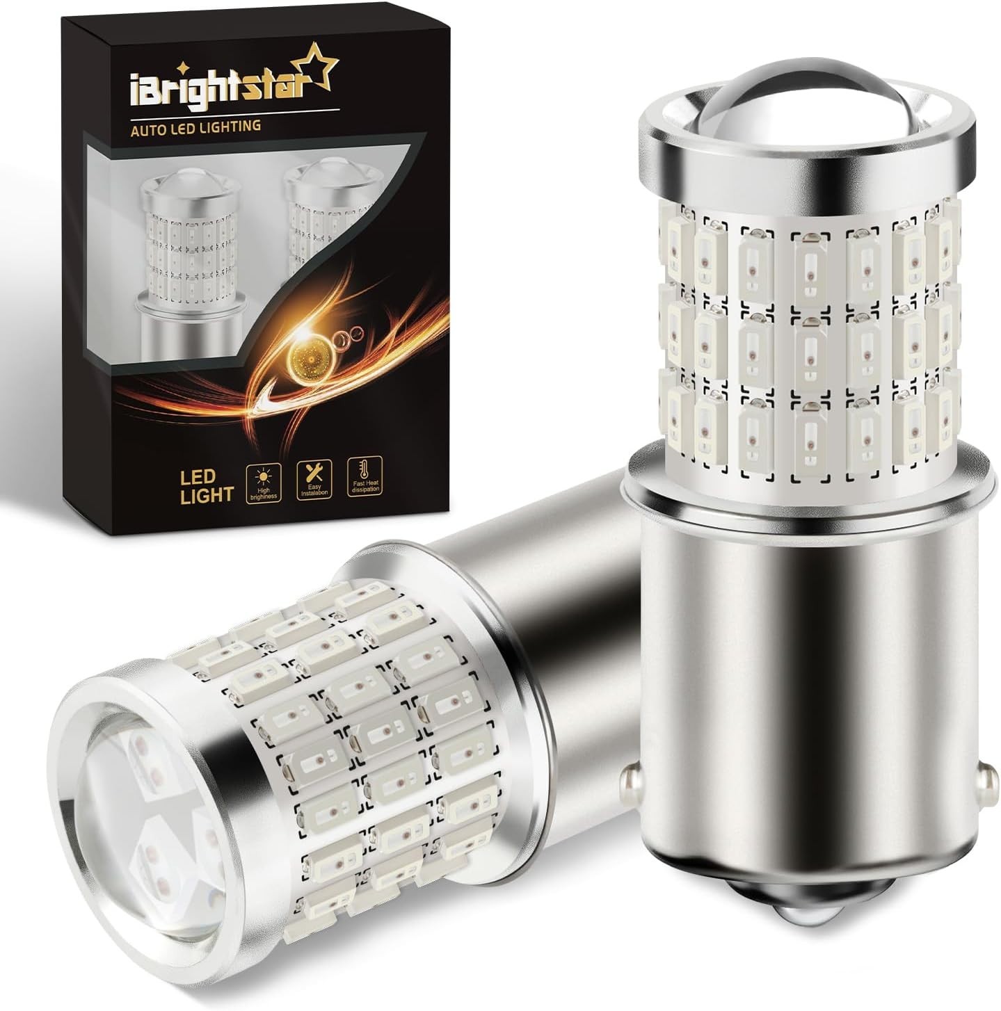 BA15S 1156 LED Red Bulbs – 300% Brighter for Safety – 2 Pack with Full Aluminum