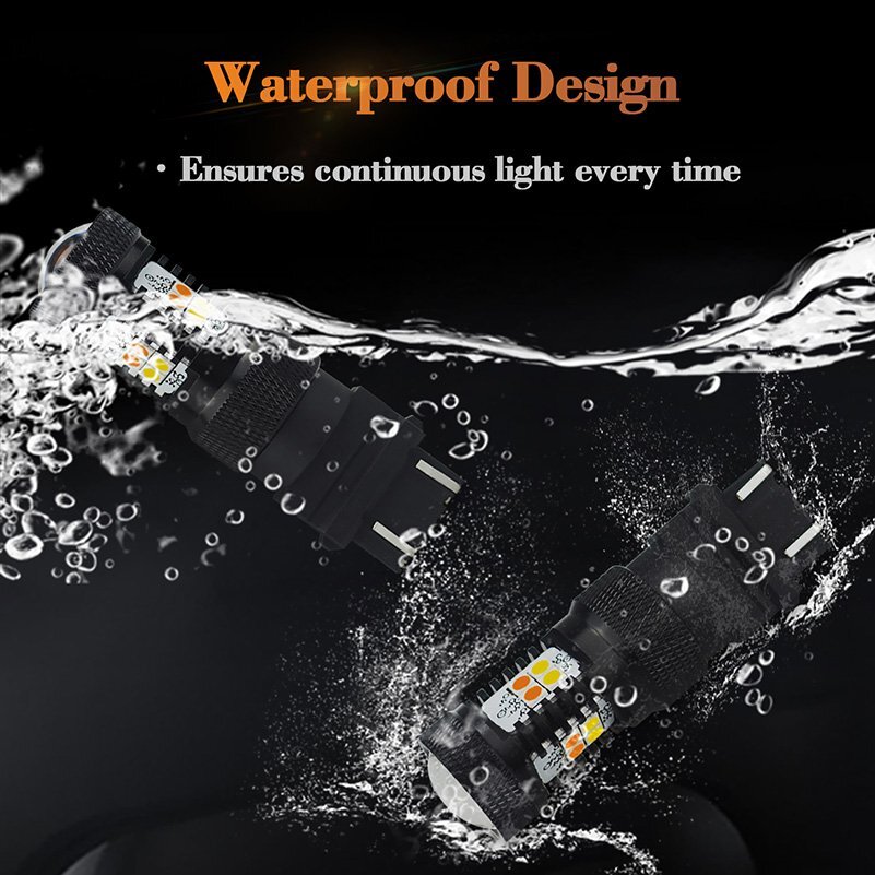 4X 3157 3457 4157NA LED Switchback White Yellow Turn Signal Light Bulb 16K EA