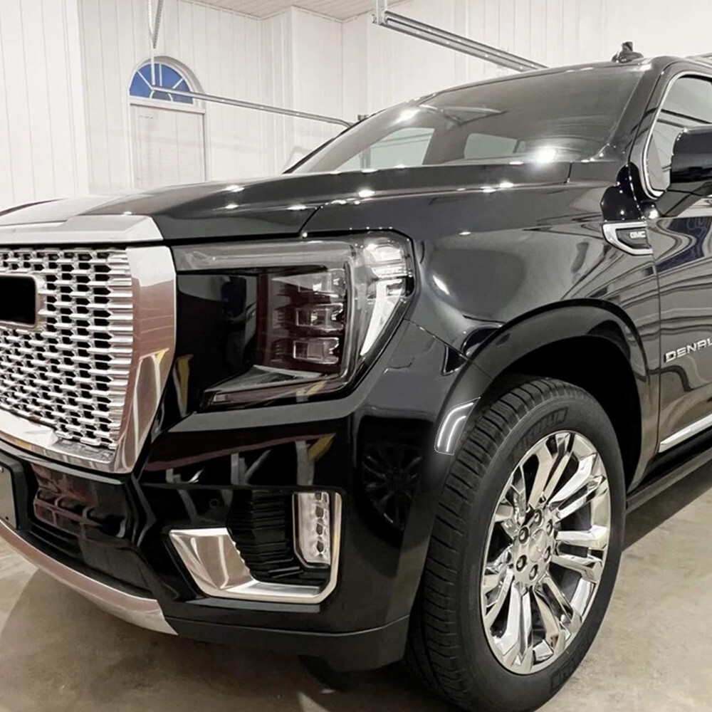 2x Full Front LED Smoke Side White Lights For Escalade Marker 2021-2023 Yukon XL