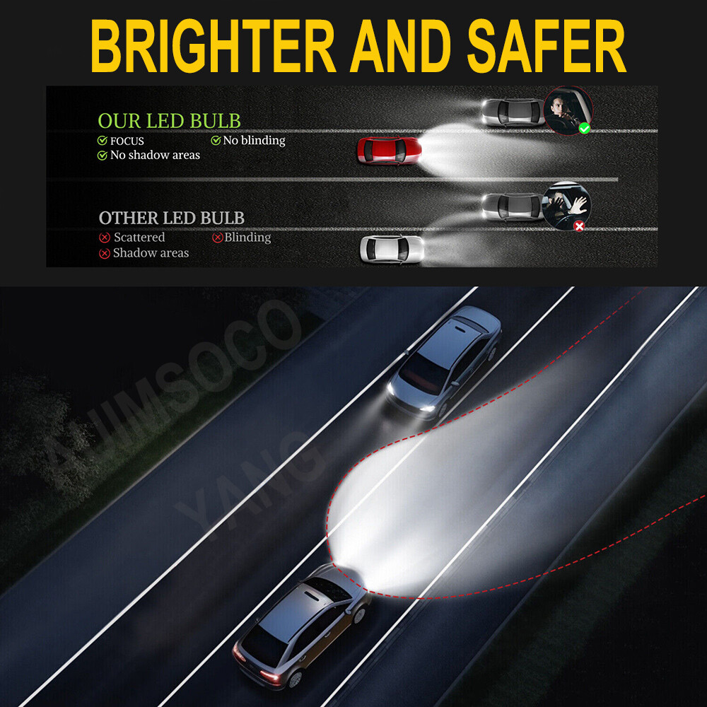 H7 H11 LED Headlights Kit Combo Bulbs 8000K High Low Beam Super White Bright CSP
