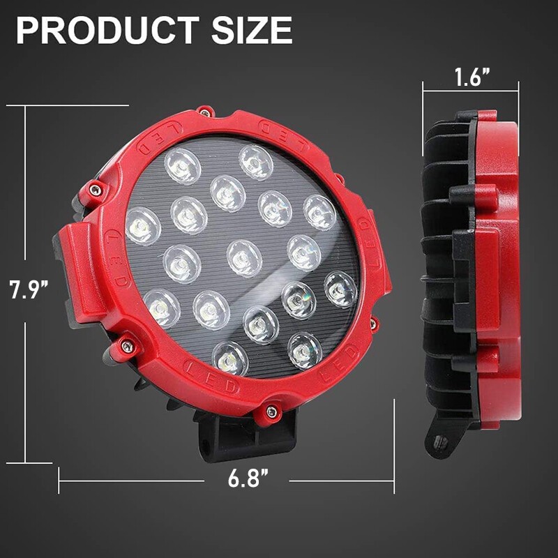 7“ inch Round LED Pods Work Light Bar Driving Fog Headlight Truck Off Road 4WD