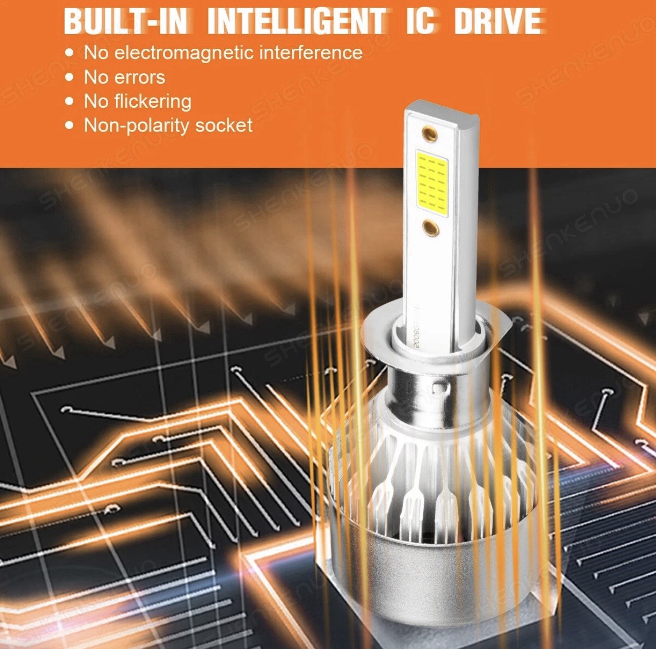H1 H11 881 White LED Headlight High Low Beam Fog Light 6x Bulbs
