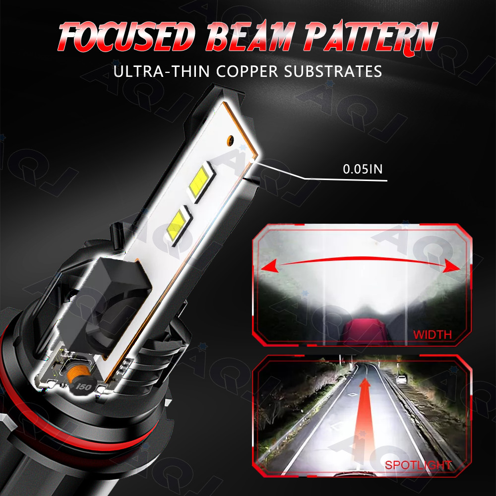 AQJ 9007/ HB5 LED Headlight High Low Beam Bulbs Kit 6000K White Bright CANBUS