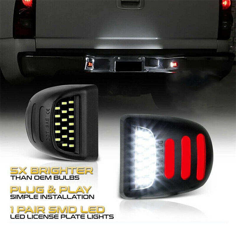 LED License Plate Light Red DRL For Chevy Silverado For GMC Sierra 1500 2500 AB