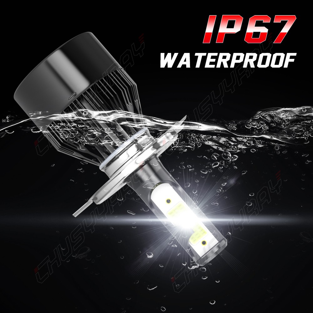 Pair Combo 2 H4 9003 LED Headlight Kit Bulbs High Low Beam Super White 60000LM