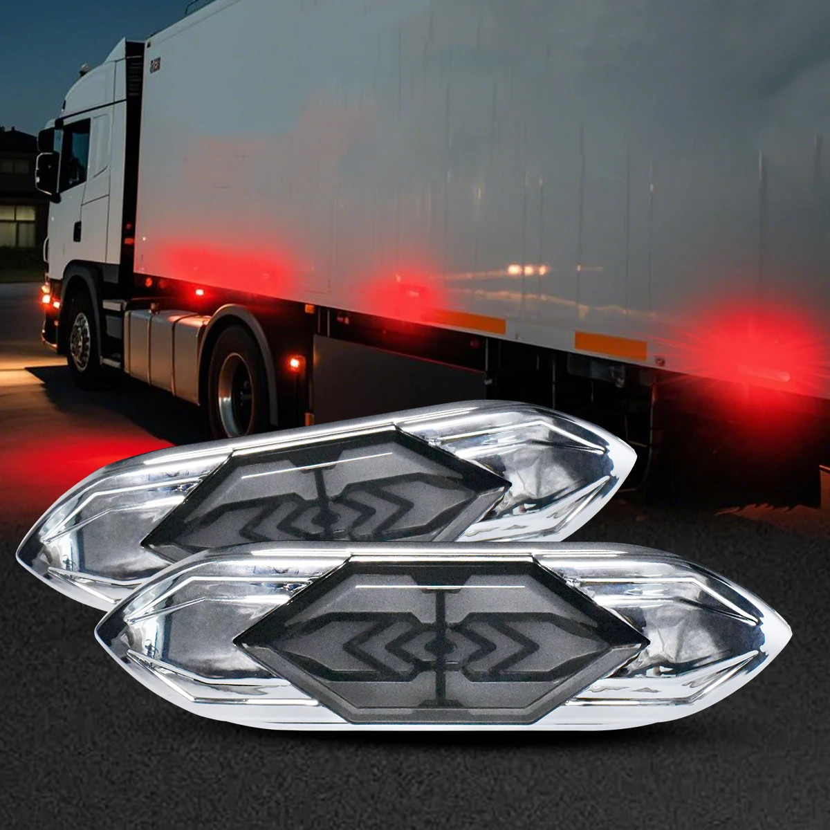 2xCar Side Marker Lights 12V24V LED Indicator Flowing Turn Signal Lamp Truck Van