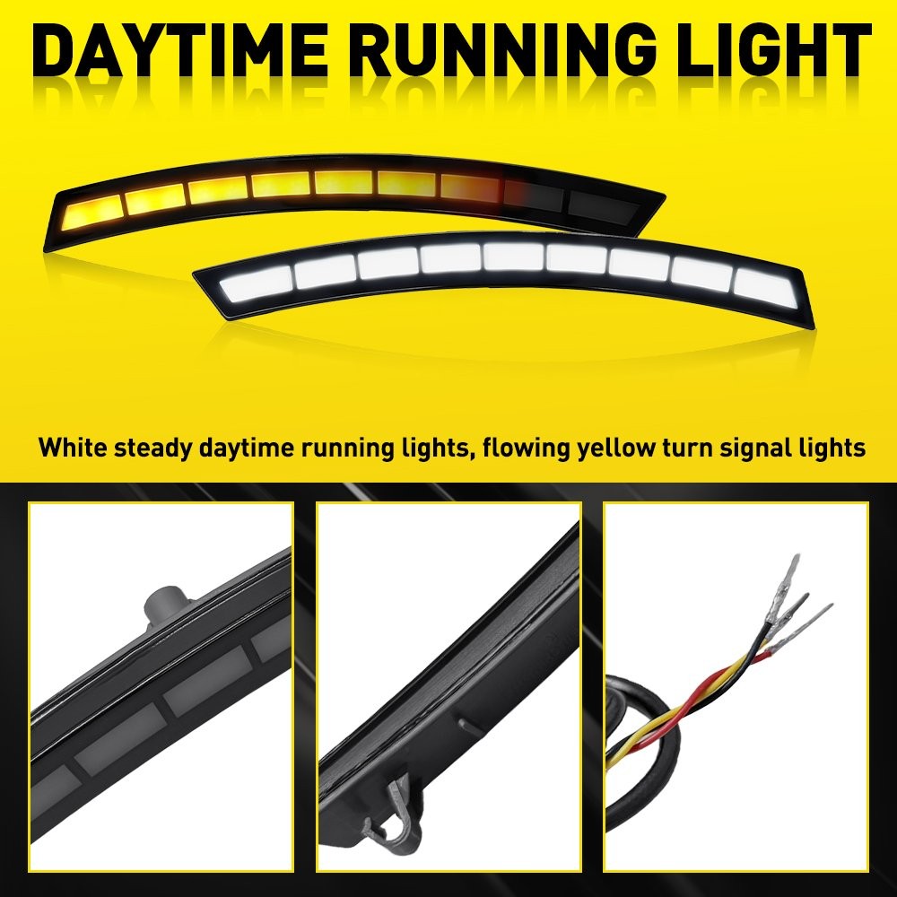 Daytime Running Light Side LED Smoked For Honda CR-V 2023 2024 Amber White 2-20X
