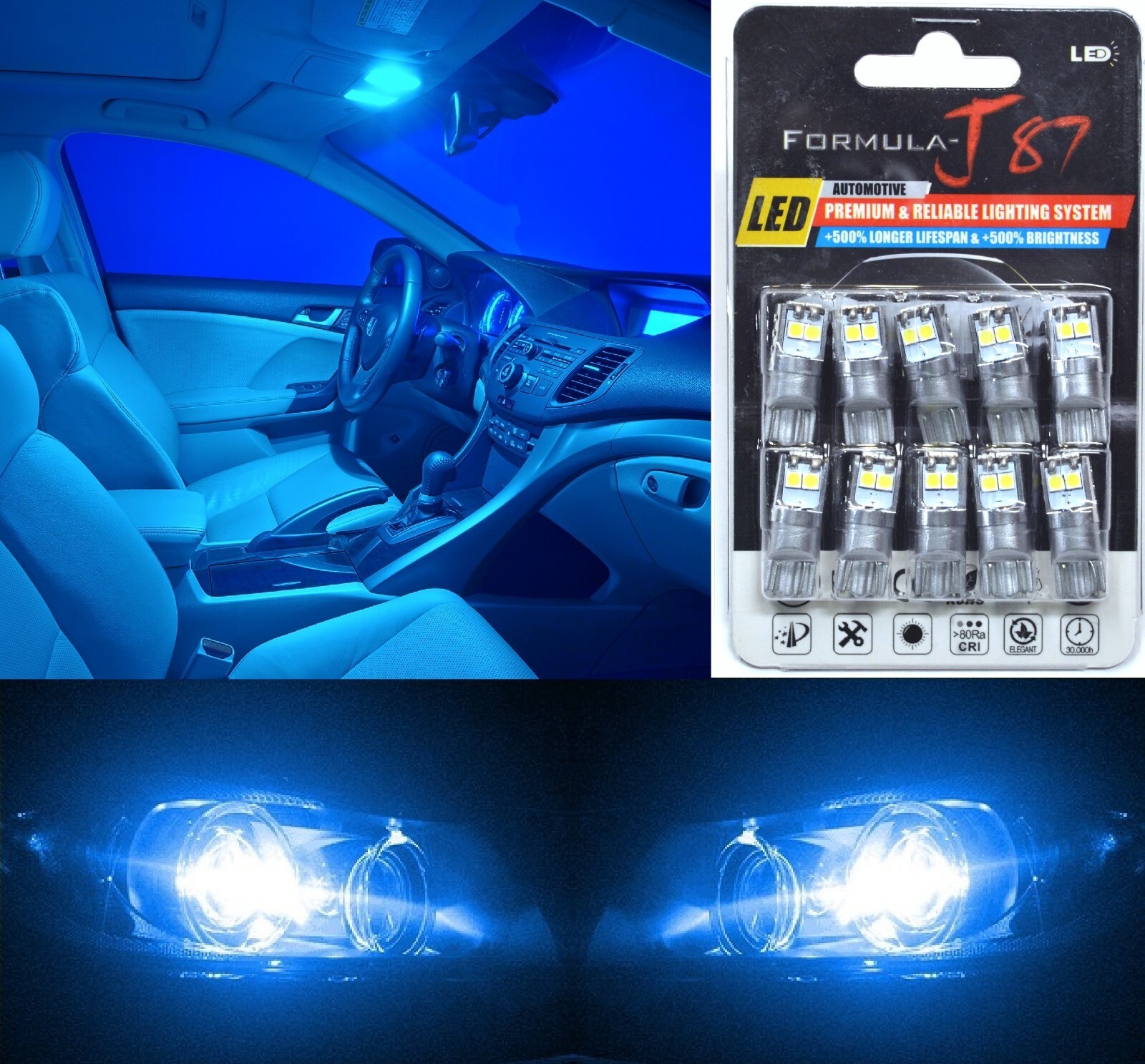 LED 3030 Light Blue 10000K 921 Ten Bulbs Interior Cargo Trunk Replacement Lamp
