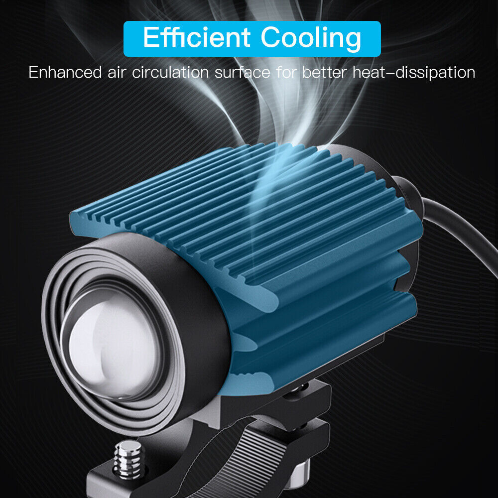 2x Black Aviation Aluminum Alloy Waterproof Motorcycle LED Spotlights 60W
