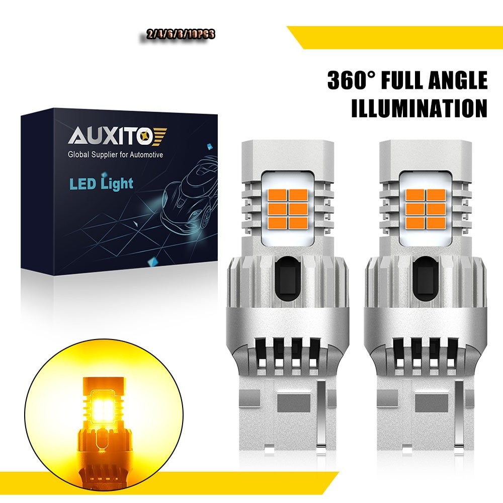 7440 7441 W21W Led Bulbs Amber AUXITO LED Turn Signal Lights Tail Lights2-10x