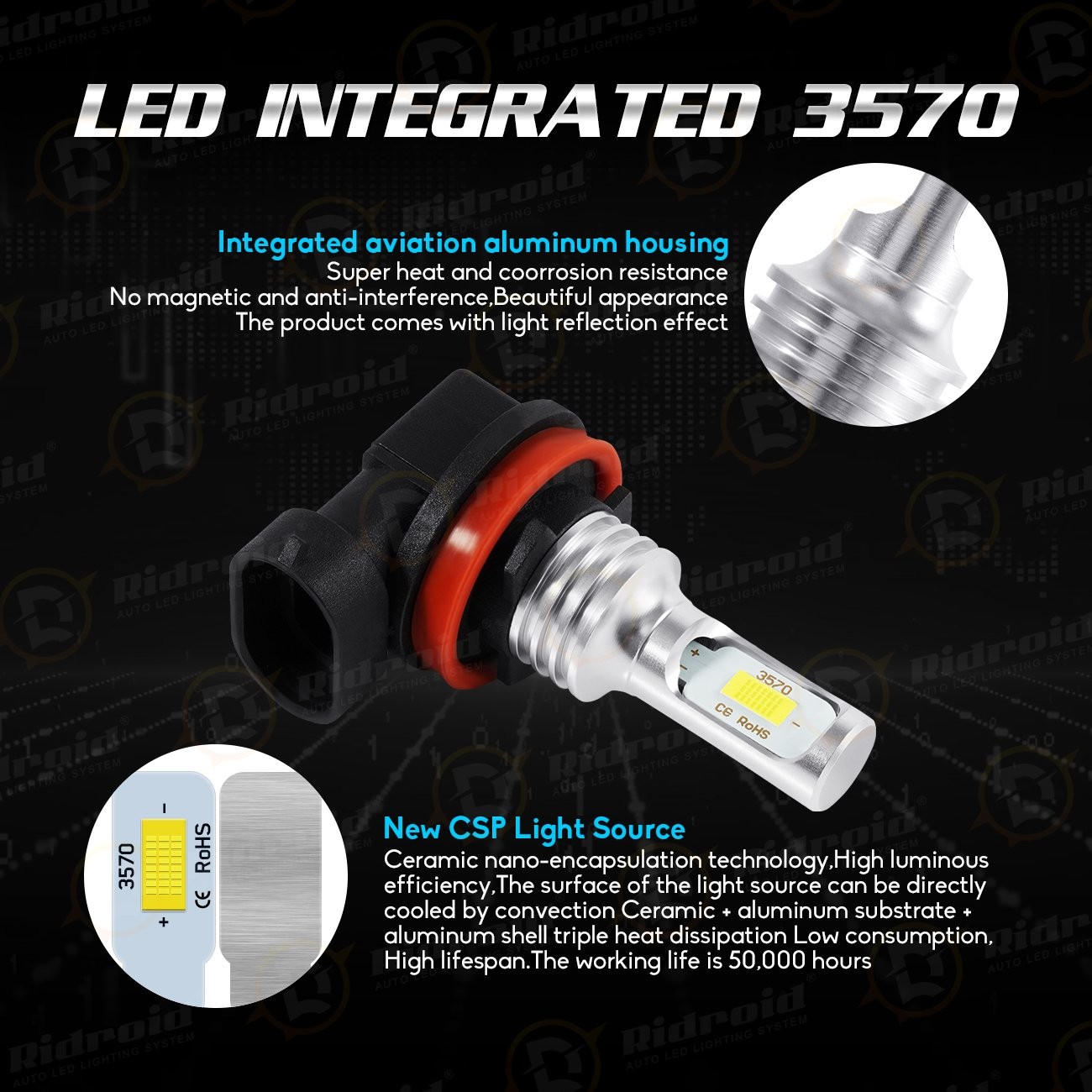 H11 9005 LED Headlight KIT Combo Bulbs 8000K High&Low Beam Super Bright Ice Blue