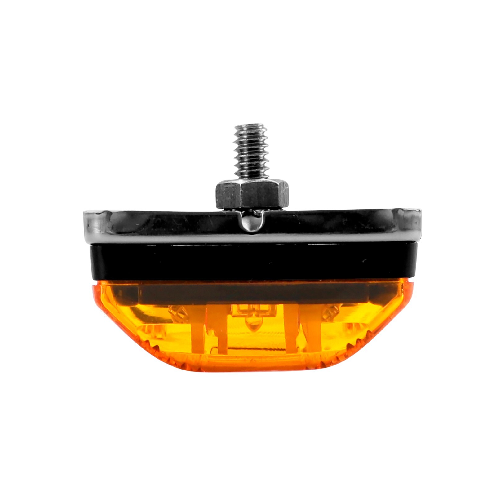 5Pcs 2×1 Square Amber LED Marker Light 3 Diodes Stud Mount Waterproof Clear