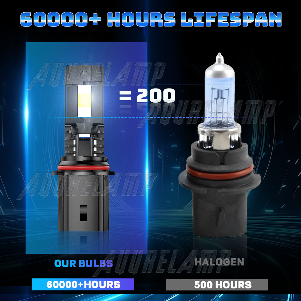 AQJ 9007 HB5 LED Headlight Bulbs High Low Beam 60000LM White Super Bright 2X