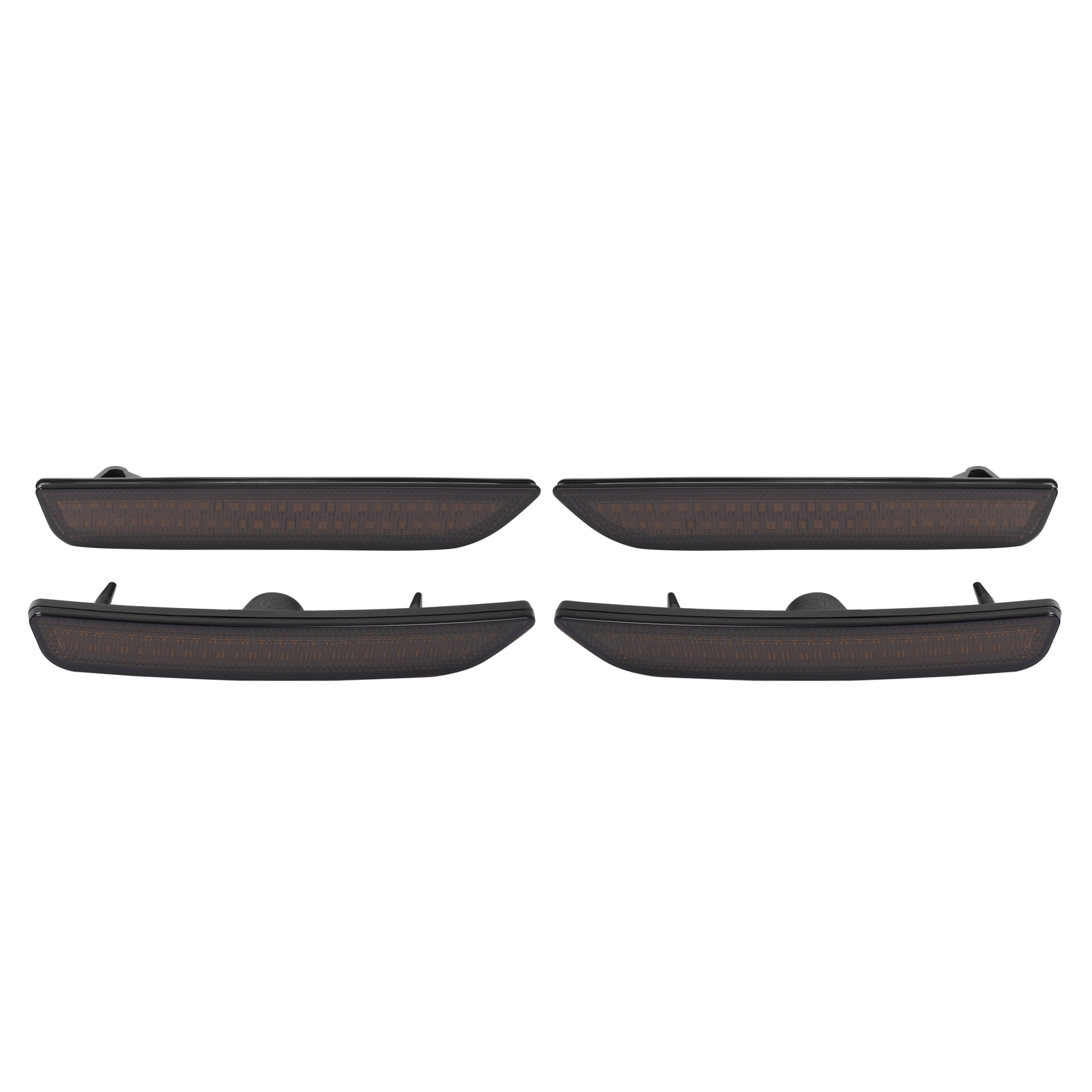 HECASA For Ford Mustang 2010-2014 LED Pure White Side Marker Lights Smoke 4PCS