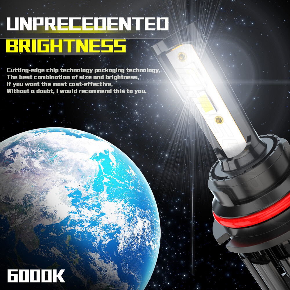 Pair 9007/9004 LED Headlight Bulbs for Dodge Ram 1500 2500 3500 2002-2005