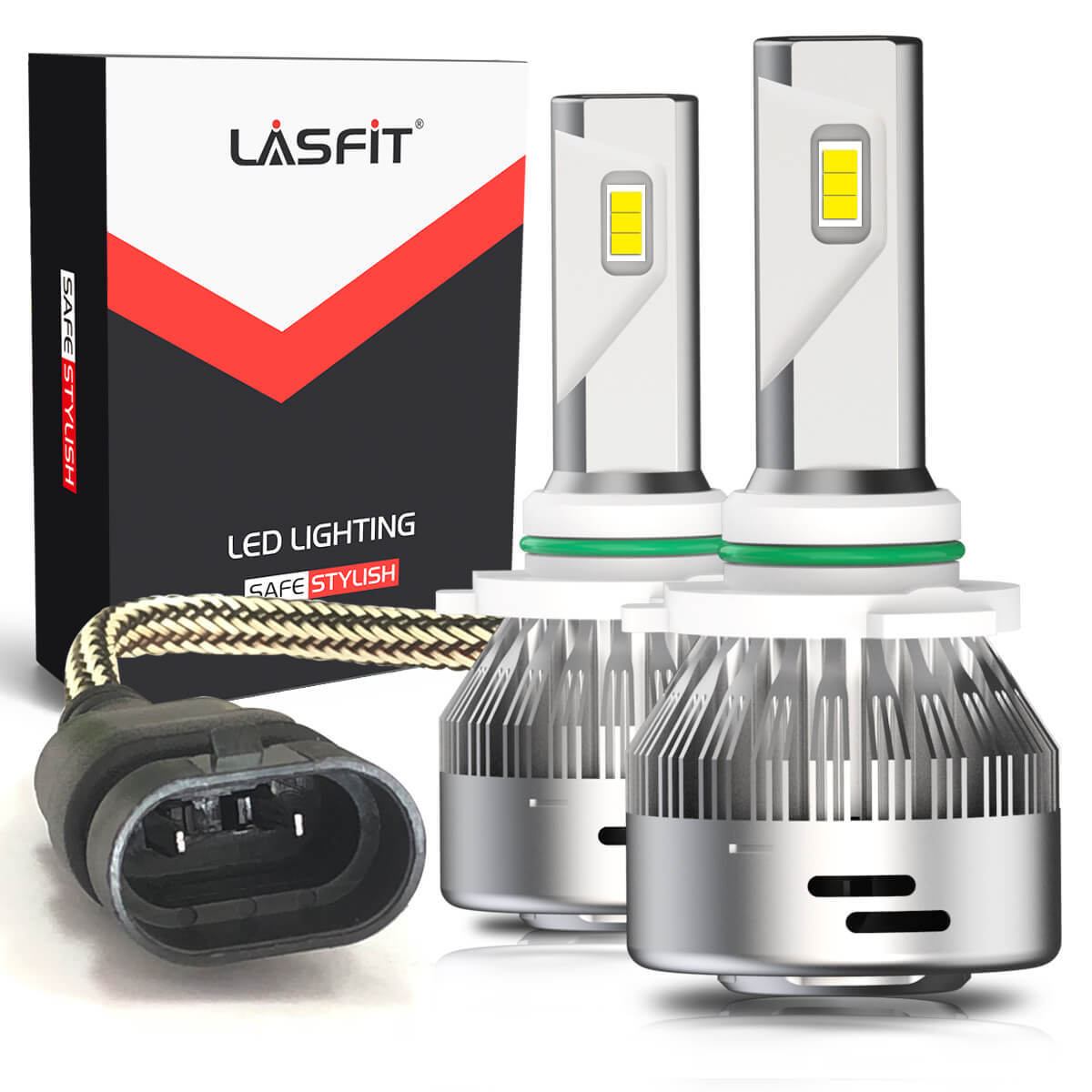 LASFIT LED Headlights Bulb 9005 9006 H16 High Low Beam Fog Lights Super Bright