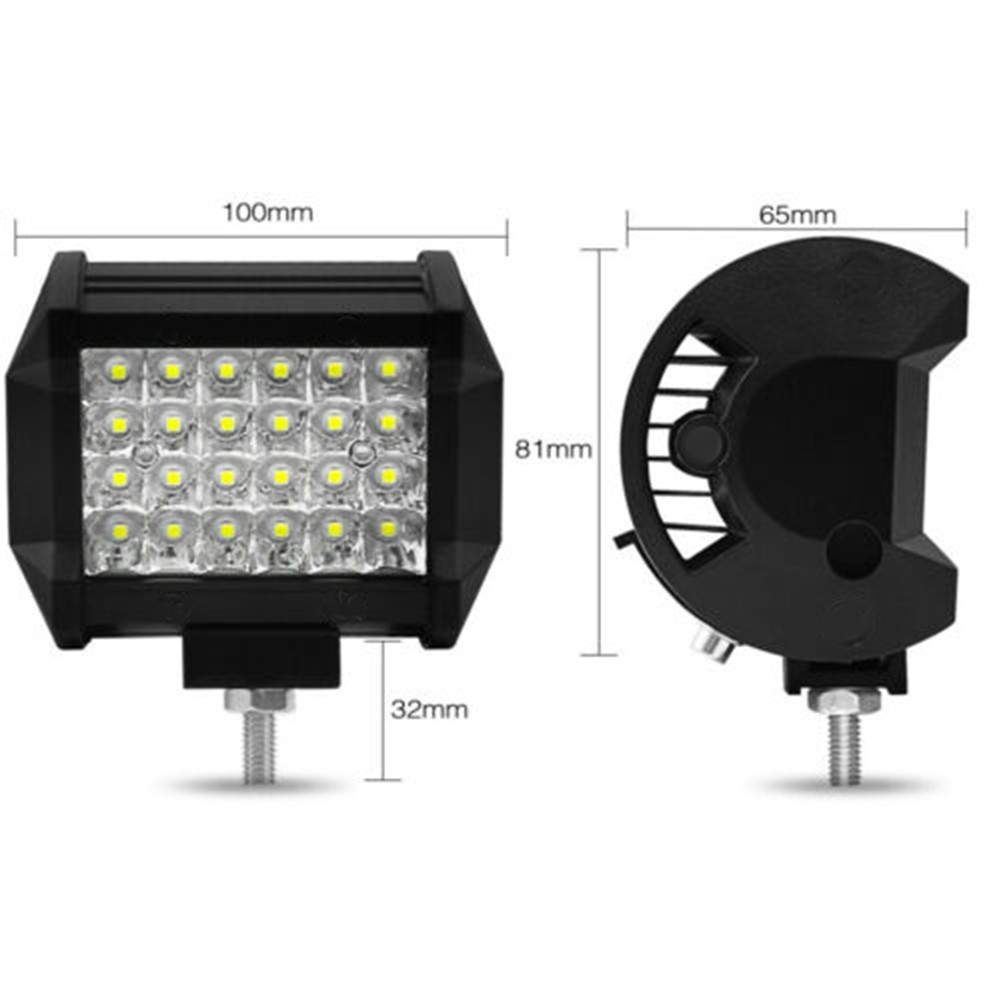 Black Aviation Aluminum LED Work Light for Trucks Boats and Motorcycles 72W