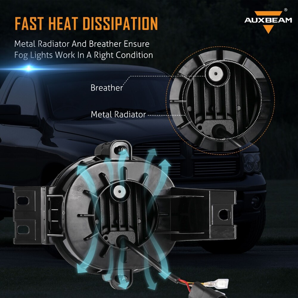 LED Fog Lights w/ DRL Turn Signal Lamp for Dodge Ram 02-08 1500 03-09 2500 3500