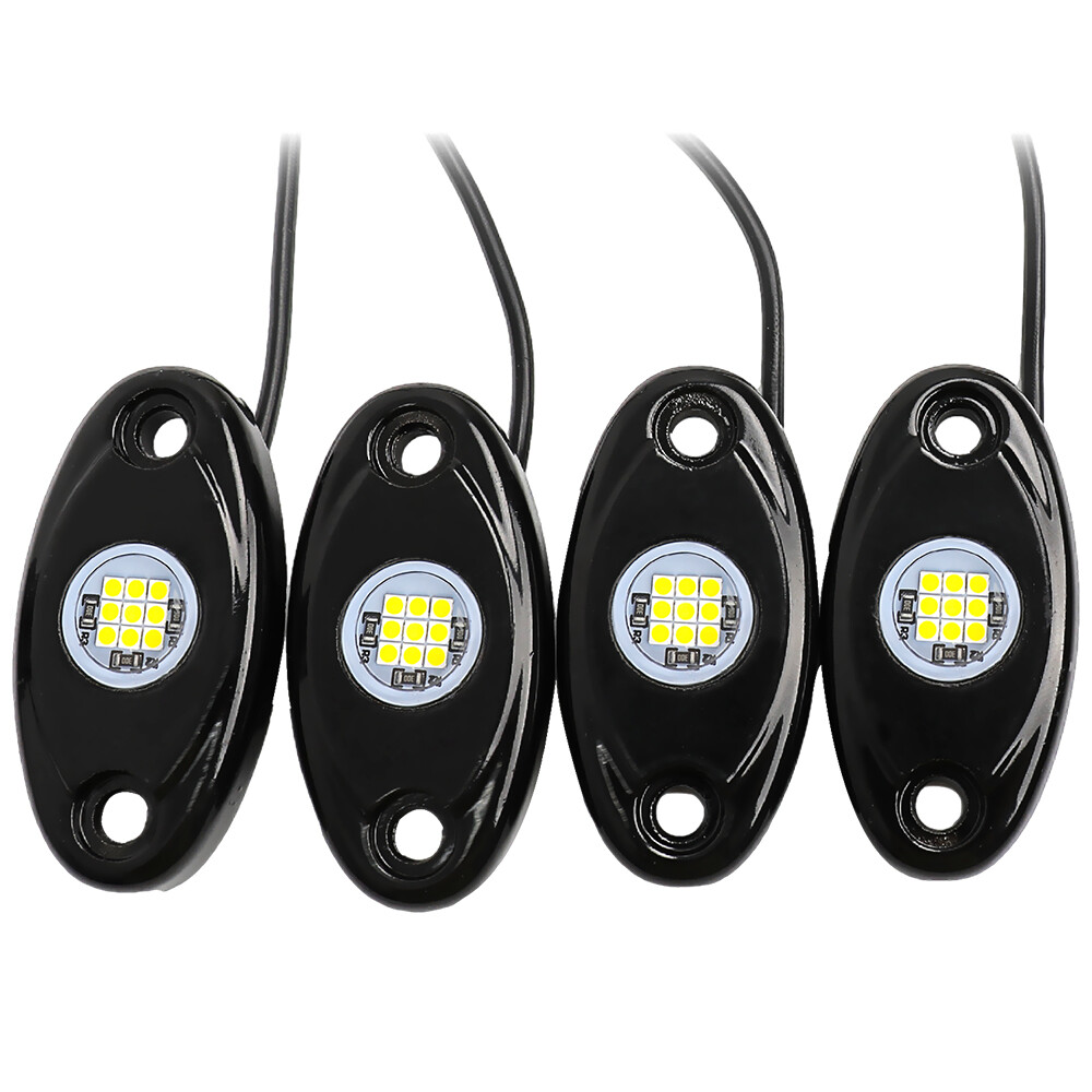 20x White LED Rock Light 4Pods Lights Fit Jeep Off Road Truck Car ATV Under Body