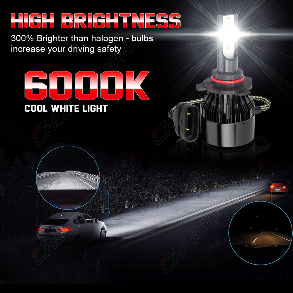 9005+9006 Combo LED Headlight 400W 720000LM High/Low Beam 6500K Bulbs Kit