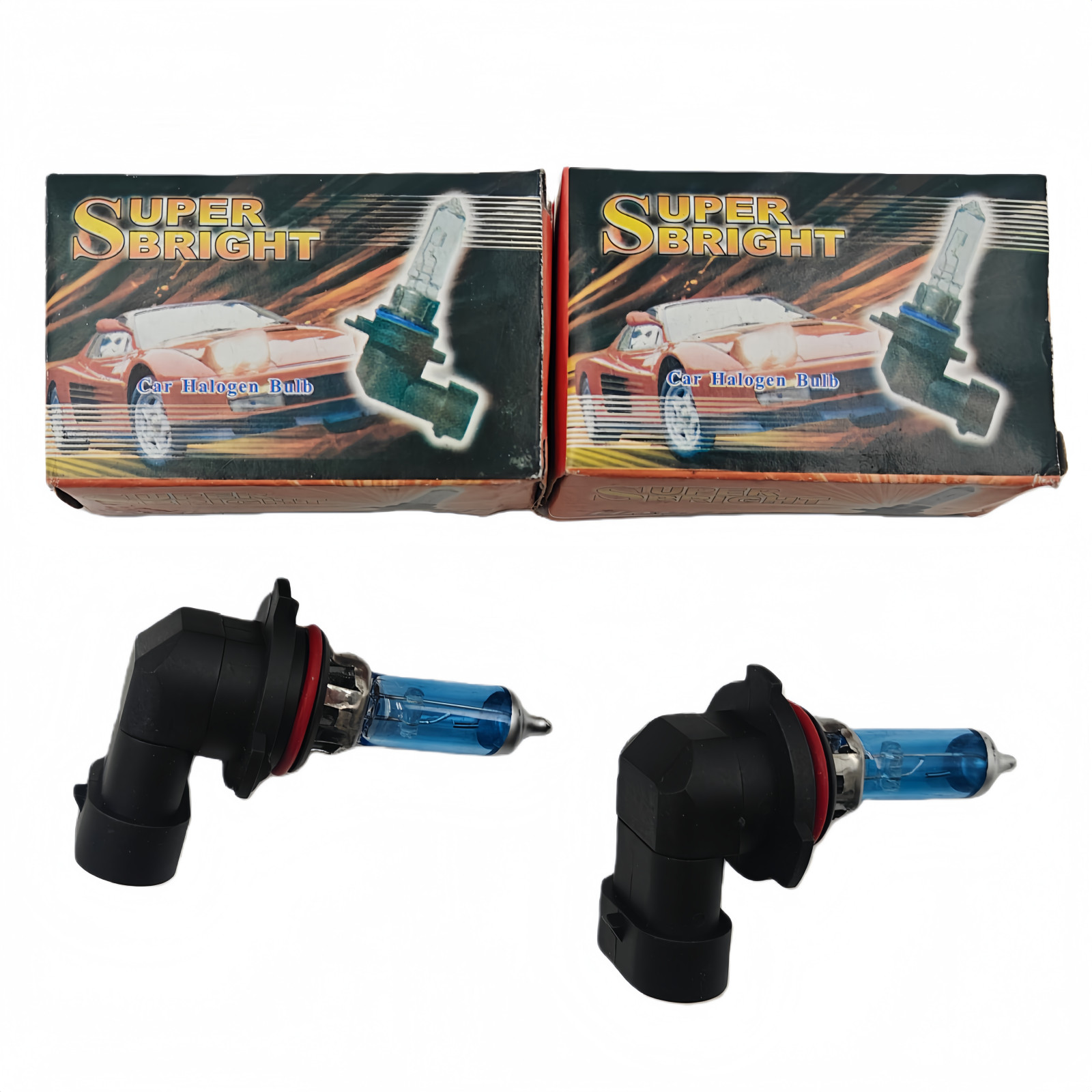 9006 HB4 Low Beam Headlight 2Pcs 100W 6000K Blue Glass Car Front Left Right Lamp