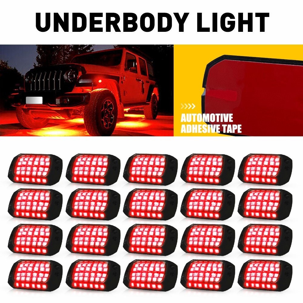 White/Red/Blue LED Lights Rock Waterproof LED Underglow Underbody Glow Lamp 12V