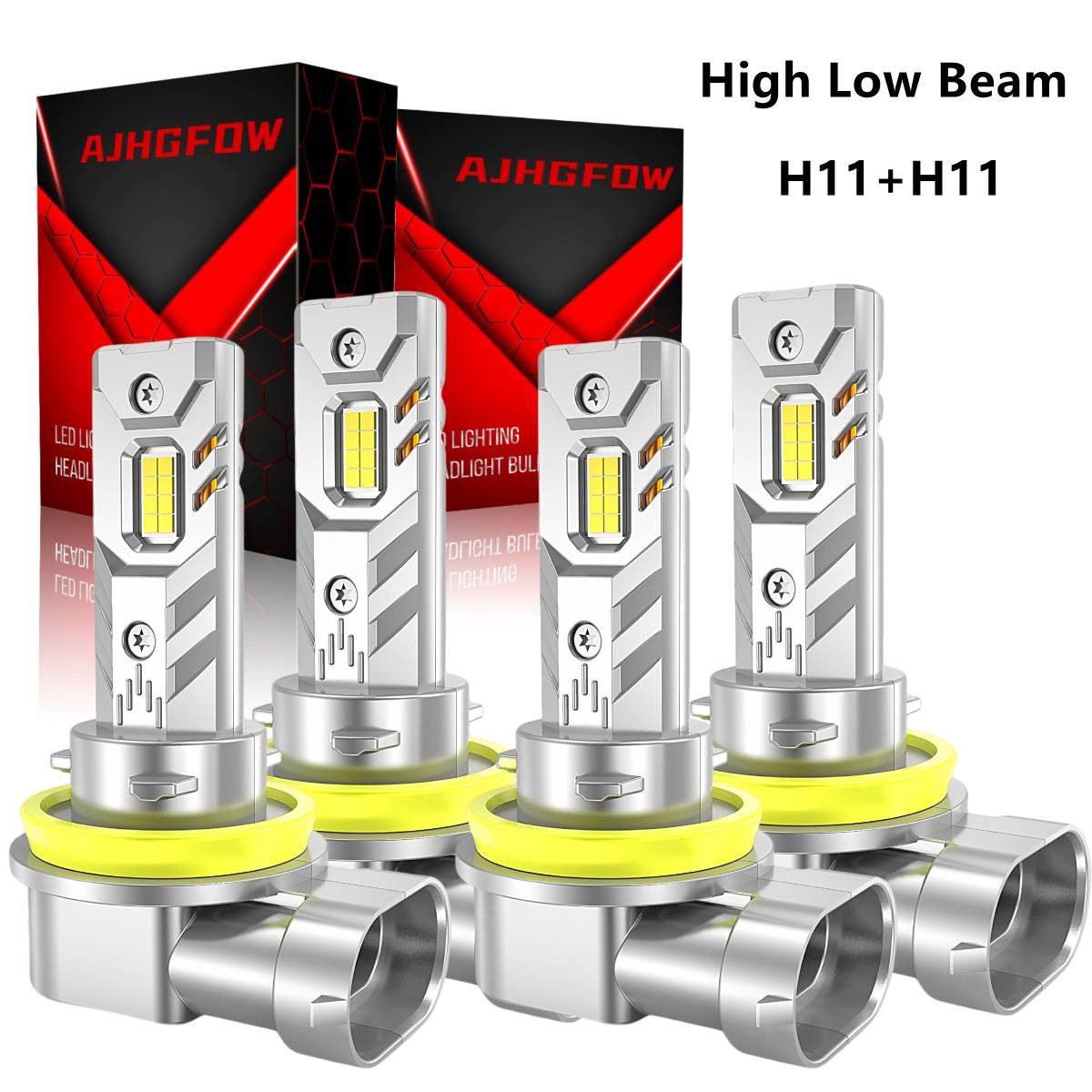 LED Headlight For Can-Am Defender HD5 HD8 HD10 Combo Bulbs Light 4X H11 72000LM