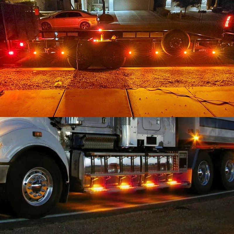2Pcs LED Side Marker Clearance Lights Truck Trailer RV DRL Oval Light Waterpoof