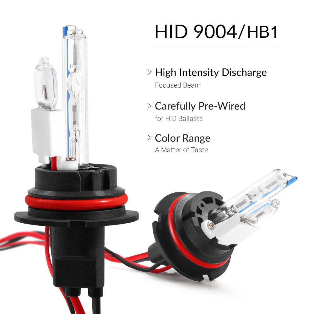 9004 HB1 6000K White Hi/Lo HID Slim Ballast Conversion Bulbs for Vehicles