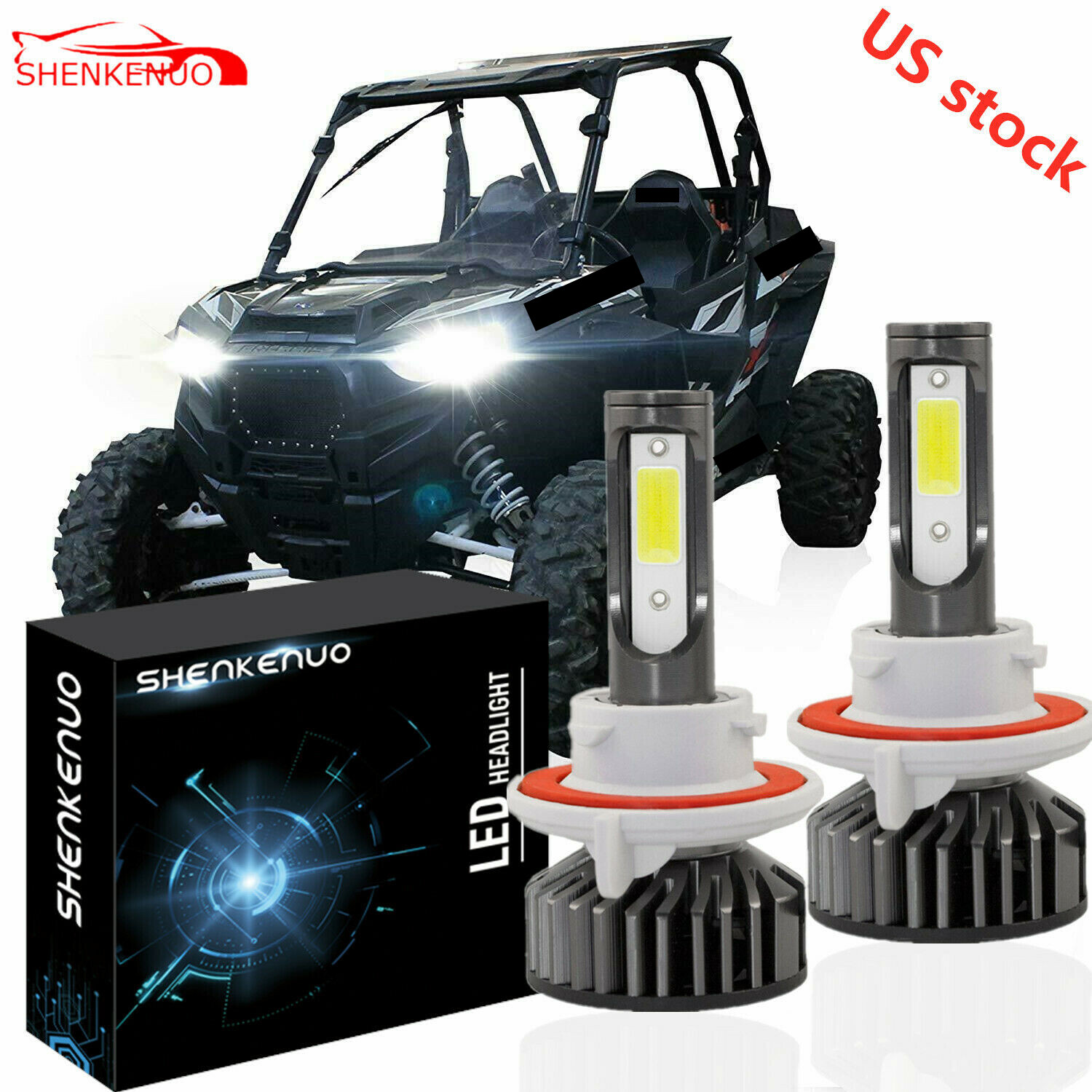 LED Bulbs Headlights FOR POLARIS Ranger RZR 570S 800S 900S 1000 XP Light 11000LM