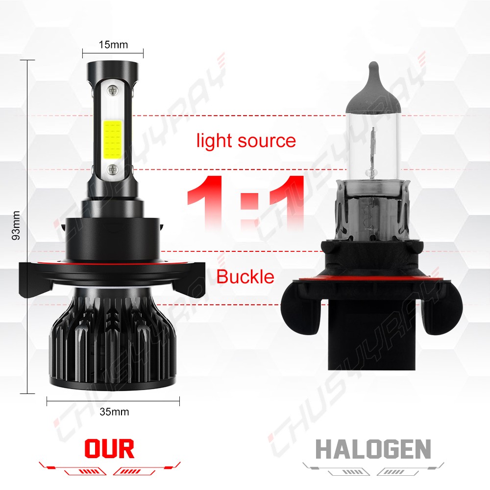 For 2006 2007 08 Dodge Ram 1500 2500 3500 6X 6500K LED Headlight Fog Light Bulbs
